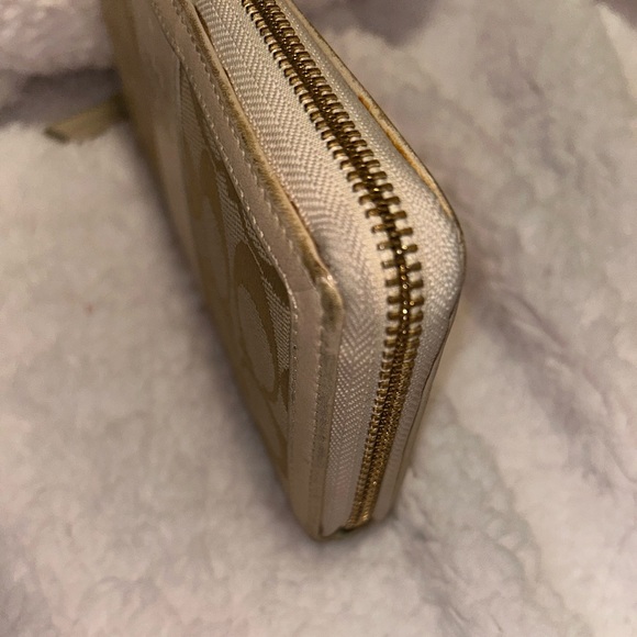 Coach Leather & Canvas Monogram Accordion Long Zip Wallet - Picture 3 of 12